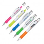 Logo Branded 2- In- 1 Twist Action Highlighter And Ball Point Pen