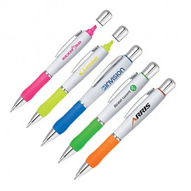 Logo Branded 2- In- 1 Twist Action Highlighter And Ball Point Pen  Logo Branded 2- In- 1 Twist Action Highlighter And Ball Point Pen
