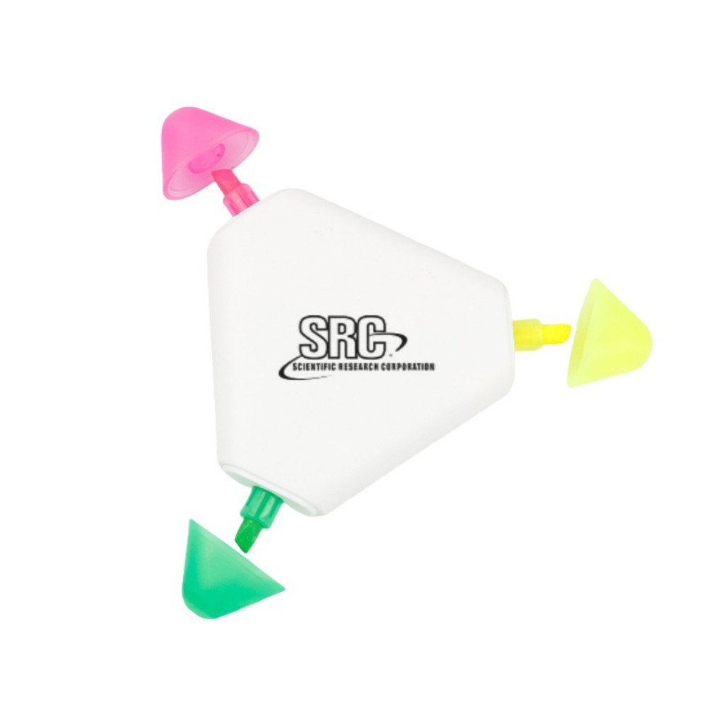 Three Color Triangle Shaped Highlighters with Logo