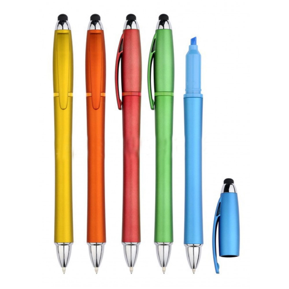 Stylus Highlighter Ball Point Pen with Logo