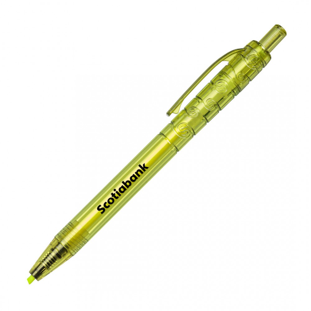Promotional Bali Recyled Plastic Highlighter - Yellow