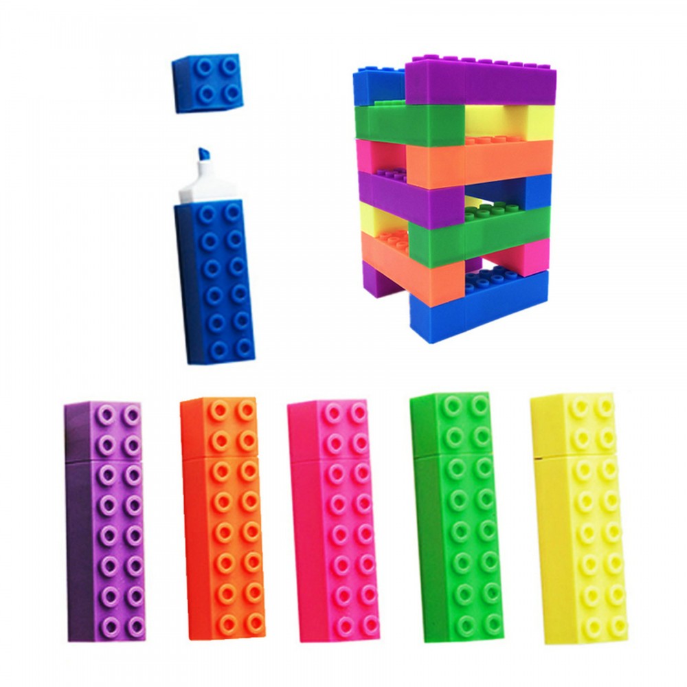 Custom Imprinted Toy Brick Highlighter Marker Pen Custom Imprinted Toy Brick Highlighter Marker Pen