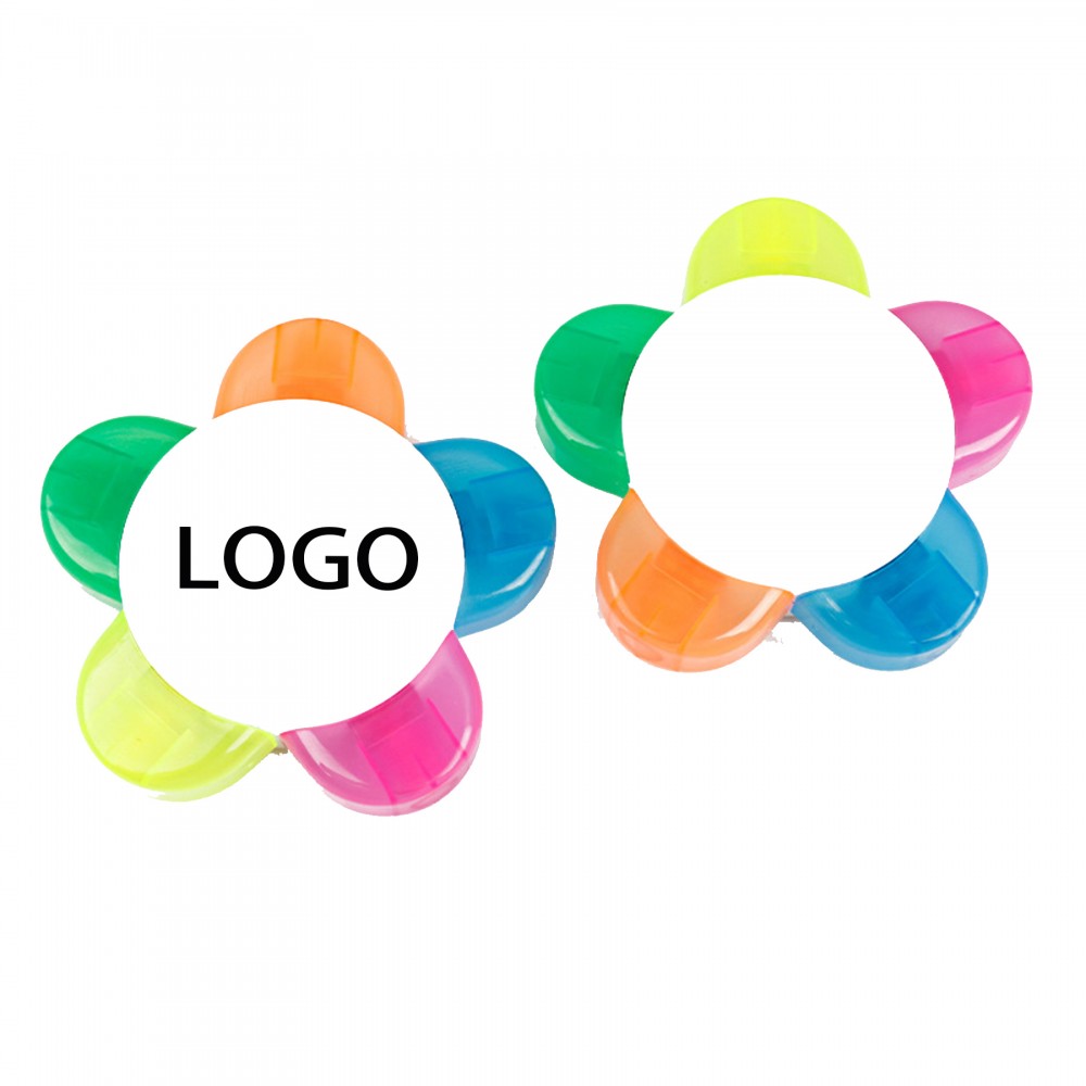 Custom Five-Color Petal-Shaped Highlighter Custom Five-Color Petal-Shaped Highlighter