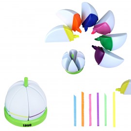 Orange Shaped 6 IN 1 Highlighter with Logo  Orange Shaped 6 IN 1 Highlighter with Logo