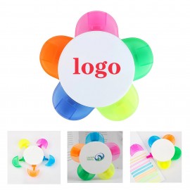 Custom 5-in-1 Flower Shape Watercolor Highlighter Pens with Logo