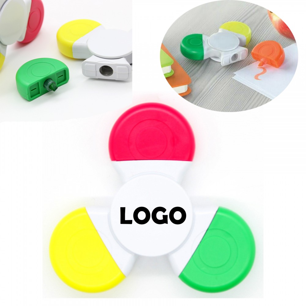 Customized Triple Color Fidget Spinner Highlighter Customized Triple Color Fidget Spinner Highlighter