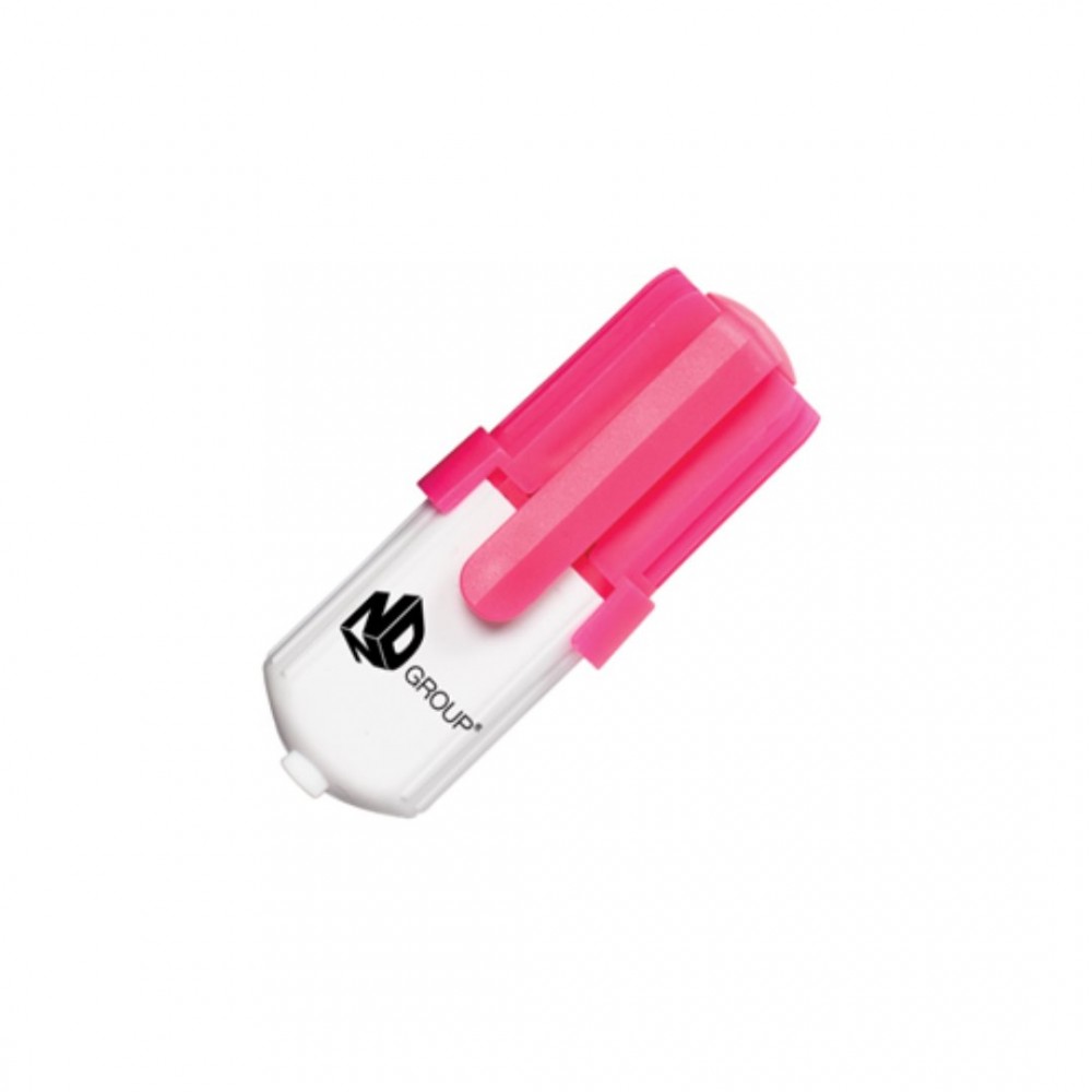 Logo Branded DriMark Mini Max Highlighter - White/Pink