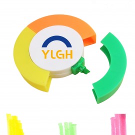 Personalized Circle Shaped 3 Colors Highlighter