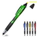 Shine Barrel Highlighter Ballpoint Pen With Stylus with Logo