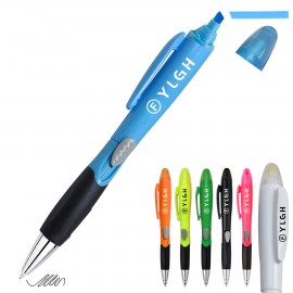 Colorful Click Ballpoint Pen With Highlighter with Logo