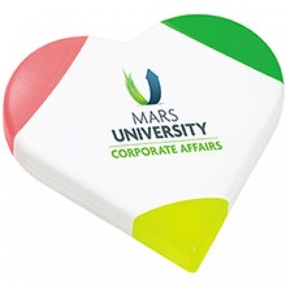 Logo Printed 3-Color Heart Highlighter (Full Color) Logo Printed 3-Color Heart Highlighter (Full Color)