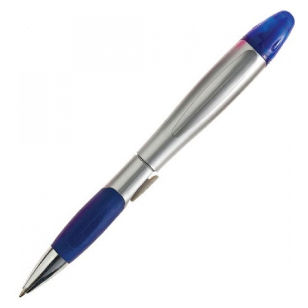 Silver Champion Pen/Highlighter - Blue with Logo