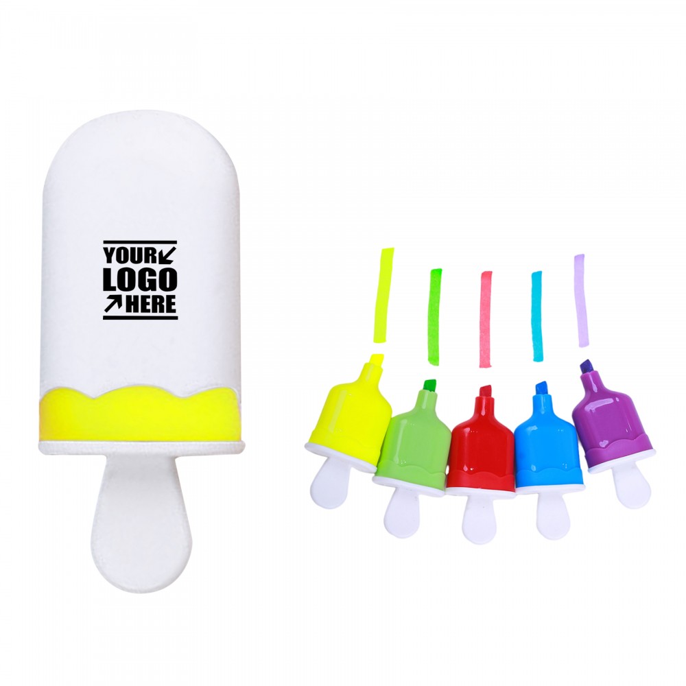 Logo Branded Ice Cream Stick Shaped Highlighter Logo Branded Ice Cream Stick Shaped Highlighter