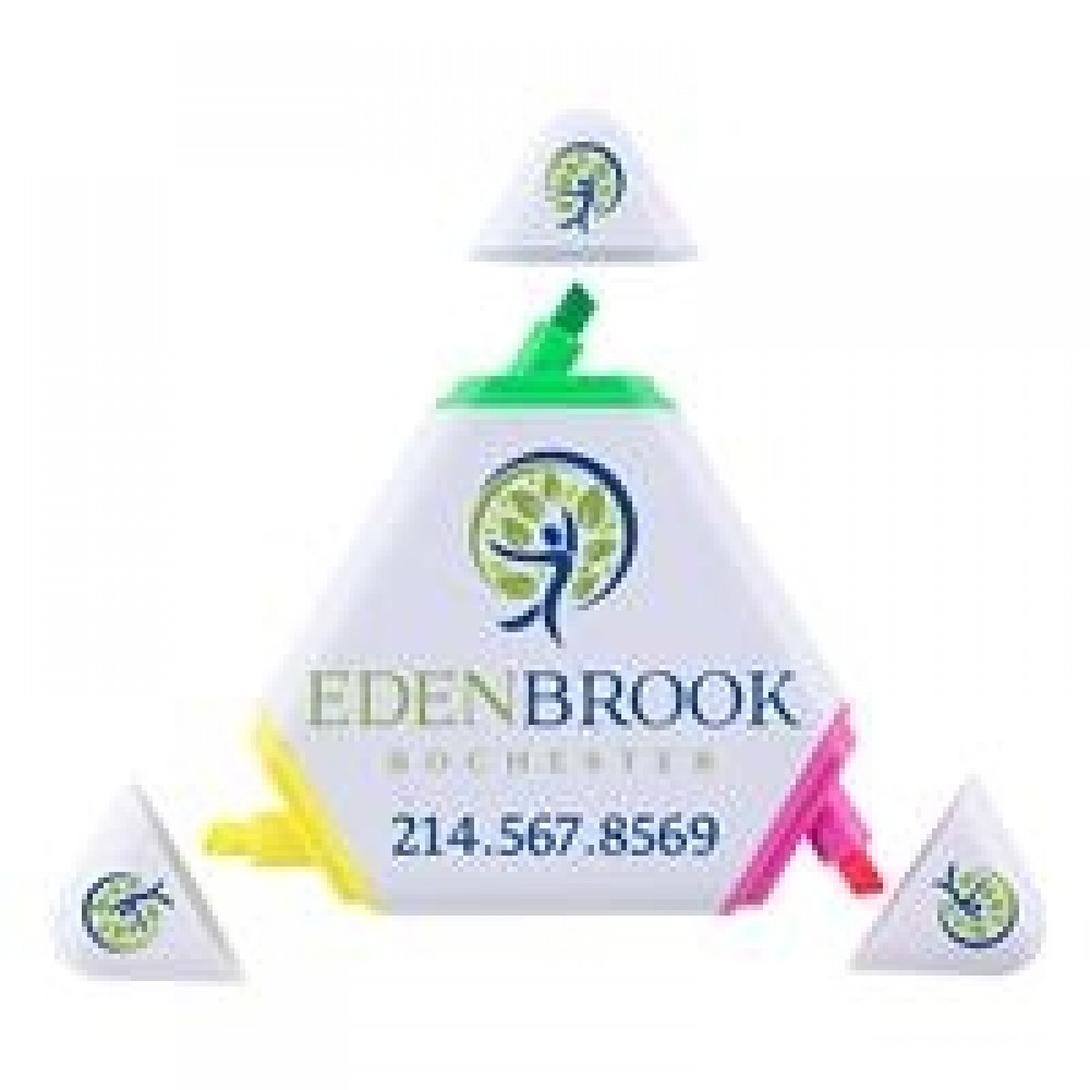 Logo Branded Full Color Triangular Highlighter