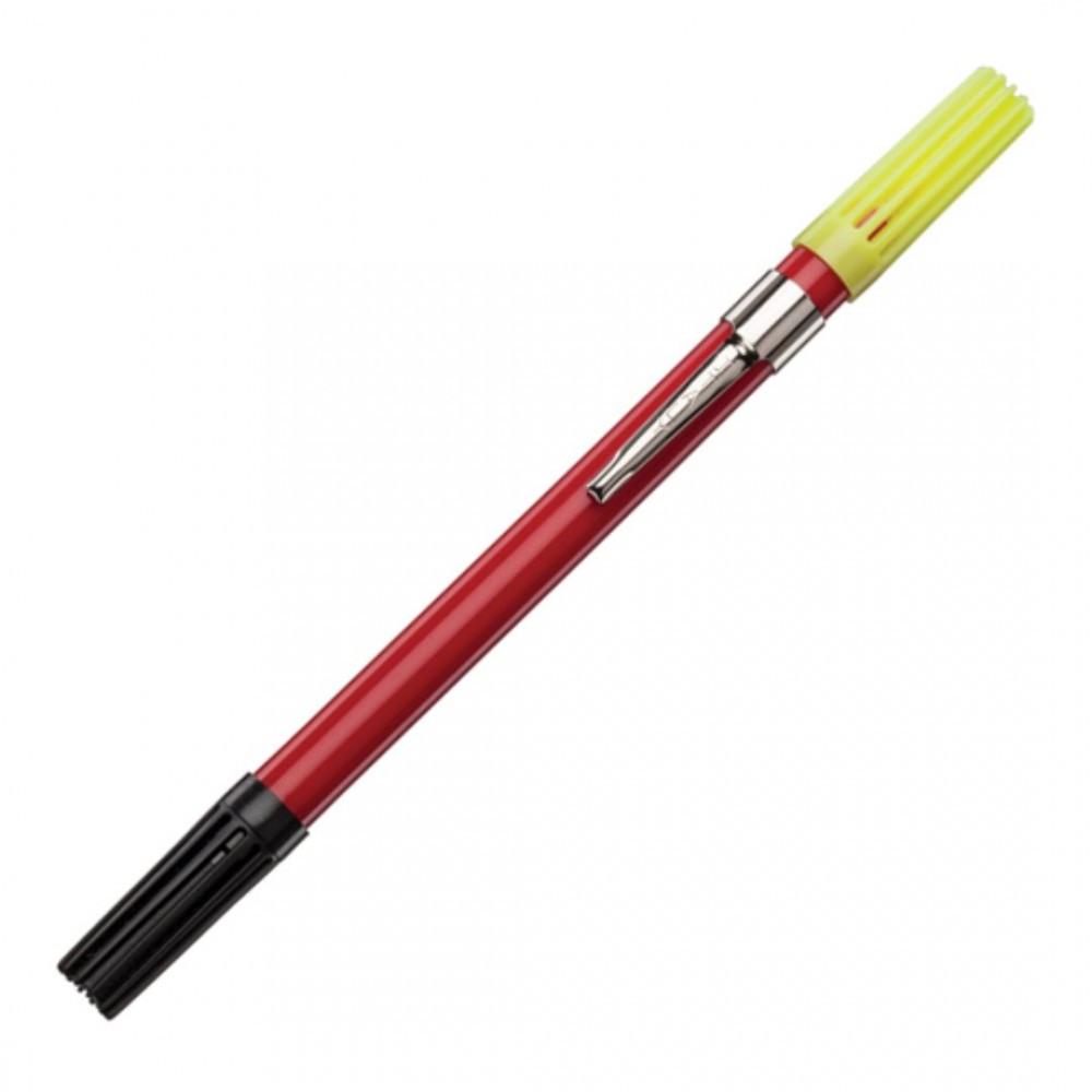 Custom Imprinted Dri Mark Double Exposure Highliter/Pen - Red Custom Imprinted Dri Mark Double Exposure Highliter/Pen - Red