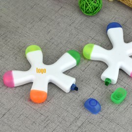 5-In-1 Five Color Starfish Shape Highlighter with Logo