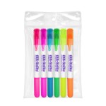 Gel-Brite Gel Highlighters 6 Pack in Plastic Pouch with Logo