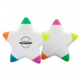 Five Color Star Shaped Highlighters with Logo