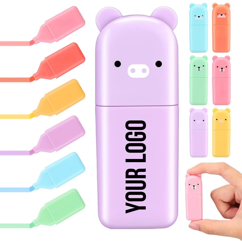 6 Color Cute Highlighter Set Kids Painting Office Supplies with Logo 6 Color Cute Highlighter Set Kids Painting Office Supplies with Logo