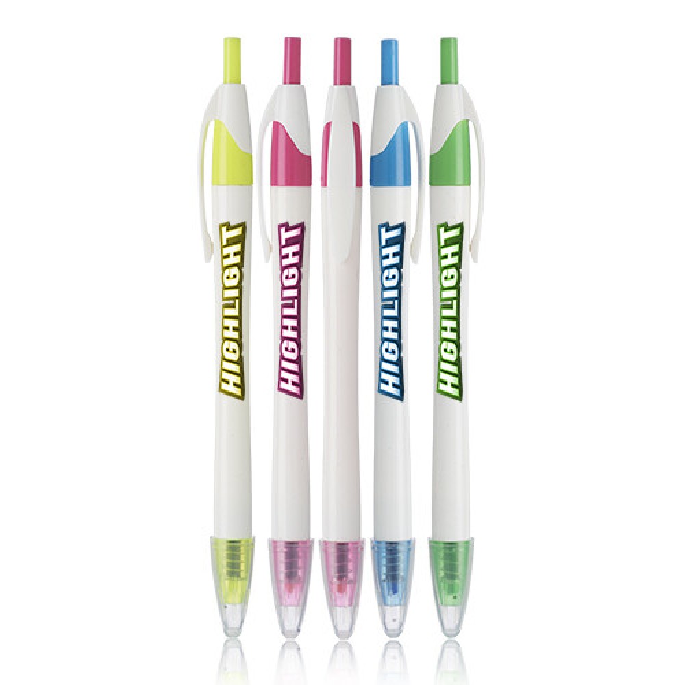 Plastic Retractable Dry Gel Highlighter Pens with Logo