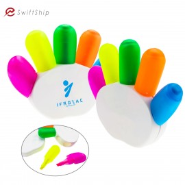 Hand-shaped Five Color Highlighter (Economy Shipping) with Logo