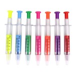 Two Ends Syringe Highlighter with Ballpoint Pen with Logo