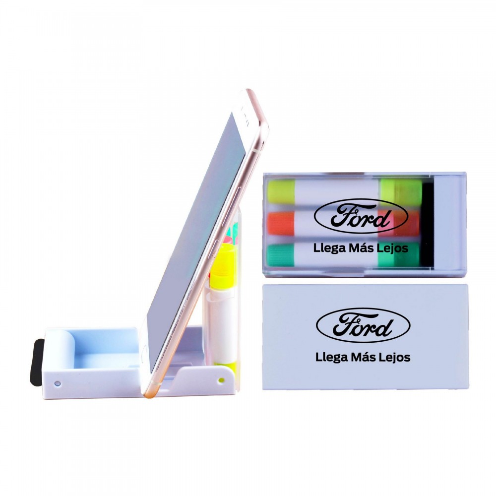 Gel Wax Highlighter with Phone Holder and Screen Cleaner Logo Printed