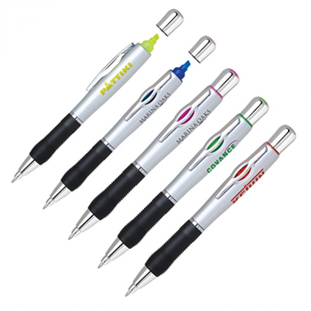 2- In- 1 Twist Action Highlighter And Ball Point Pen Personalized 2- In- 1 Twist Action Highlighter And Ball Point Pen Personalized