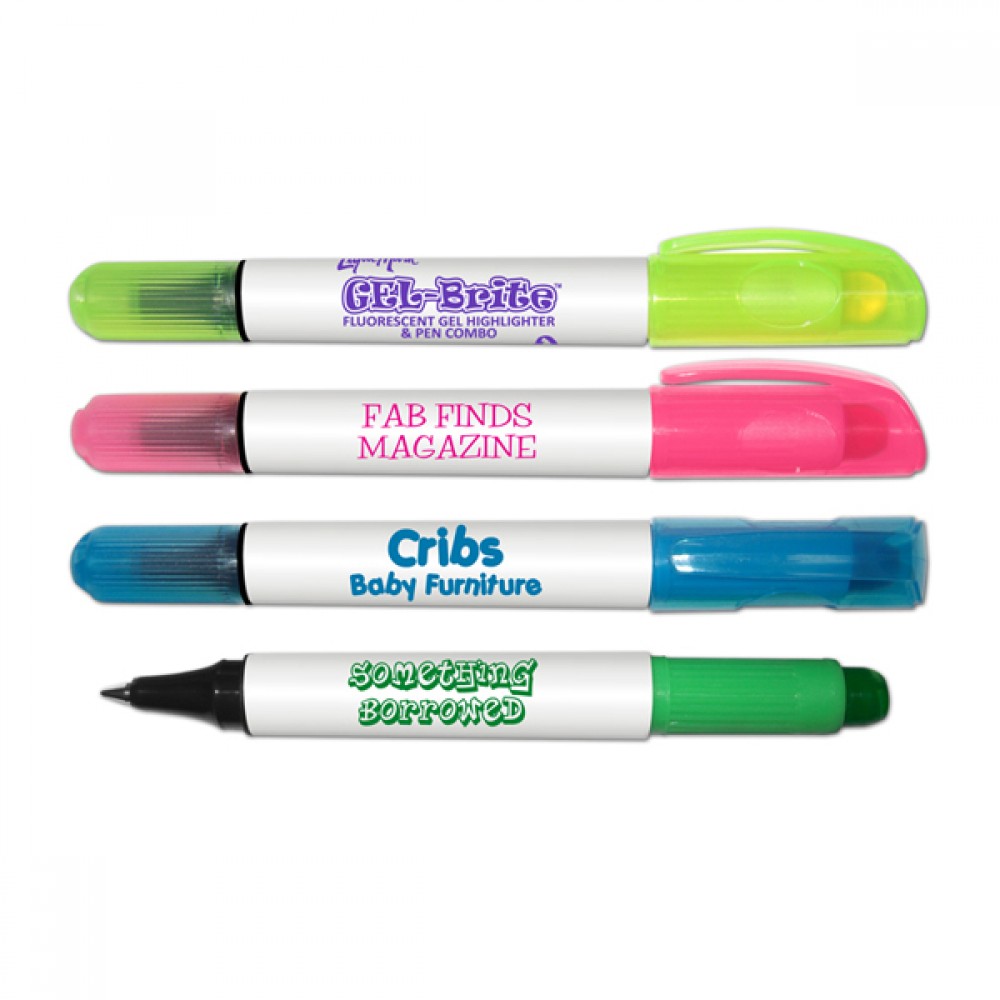 Personalized Liqui-Mark Gel-Brite Gel Highlighter & Ballpoint Pen Combo