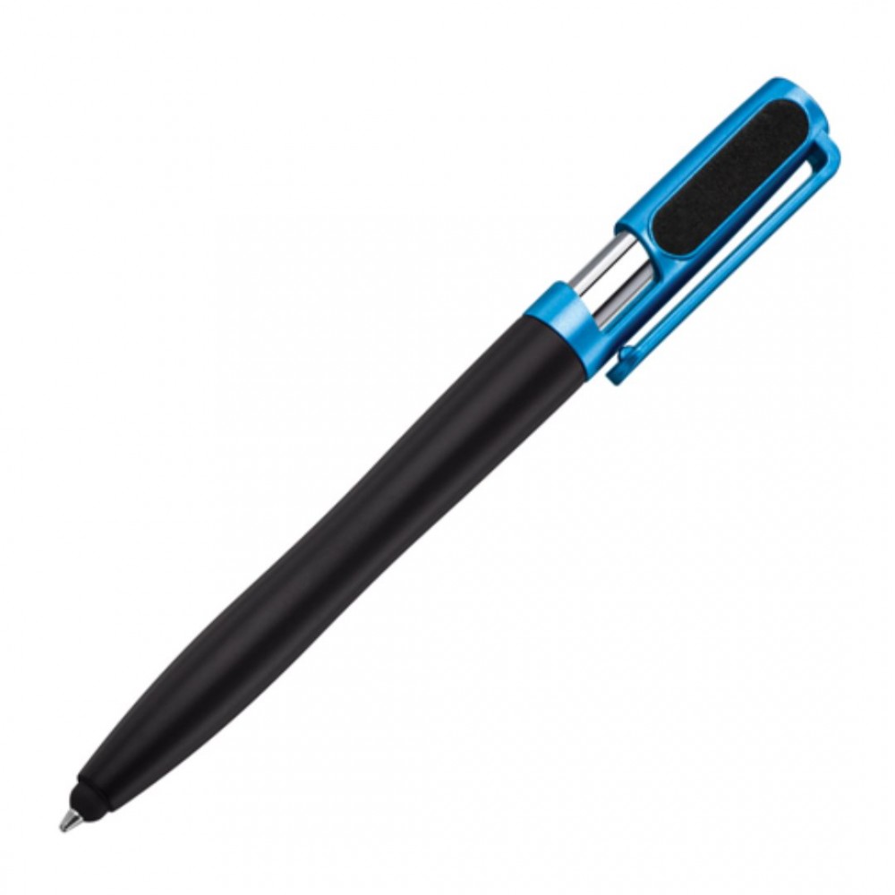 Delano Pen/Stylus/Highlighter/Screen Cleaner - Blue with Logo