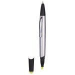 Custom Imprinted Plastic Highlighter w/ Twist Ballpoint Pen