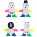 Custom Unique Snow Man Shape Plastic 4 Colors Highlighter w/Keyboard Brush