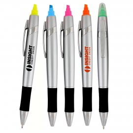 The Accord Pen & Highlighter- Silver with Logo