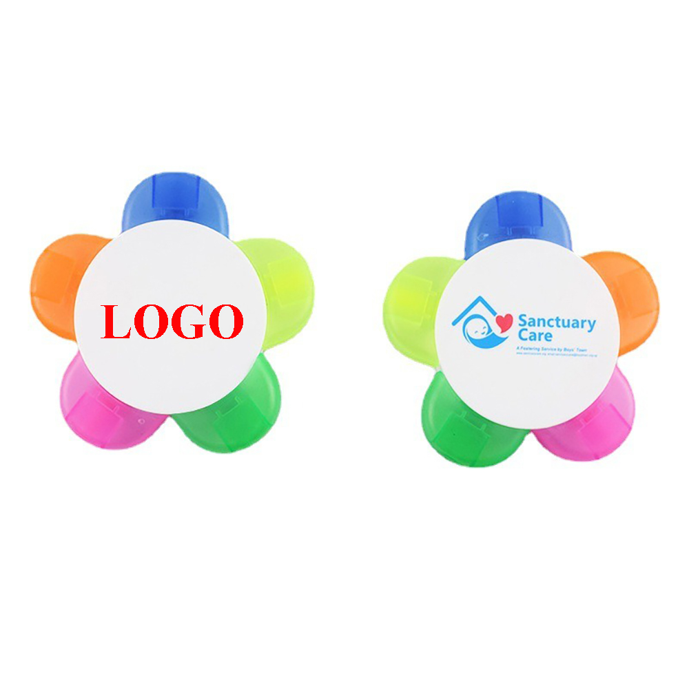 Personalized 5-In-1 Fluorescent Flower Shape Pen Petal Watercolor Highlighter MOQ 100PCS Personalized 5-In-1 Fluorescent Flower Shape Pen Petal Watercolor Highlighter MOQ 100PCS