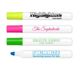 Liqui-Mark Brite Spots Fluorescent Broad Tip Highlighter - White Barrel - USA Made with Logo