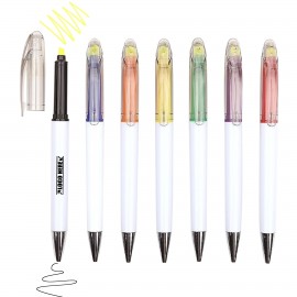 Logo Branded Ballpoint Pen With Yellow Highlighter  Logo Branded Ballpoint Pen With Yellow Highlighter