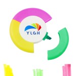 Logo Branded Round Trim Disc 3 Colors Highlighter