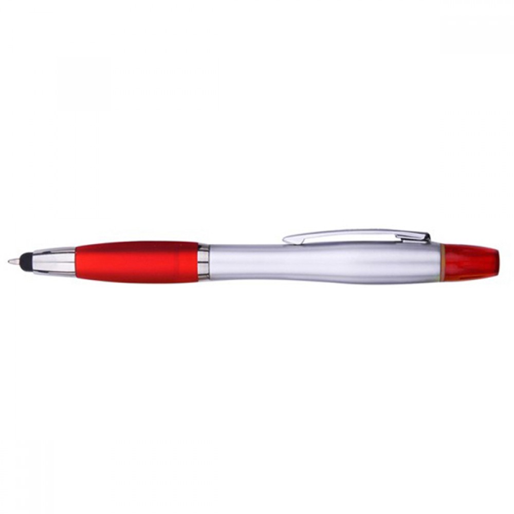 3-in-1 Stylus/Ballpoint Pen and Yellow Highlighter Custom Imprinted 3-in-1 Stylus/Ballpoint Pen and Yellow Highlighter Custom Imprinted
