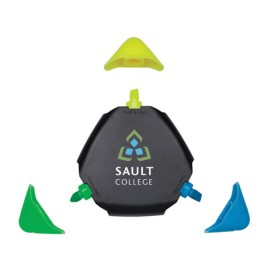 Logo Printed Trimark Highlighter Black - Yellow/Blue/Green