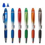 Gradual Color Barrel Pen With Highlighter And Stylus with Logo