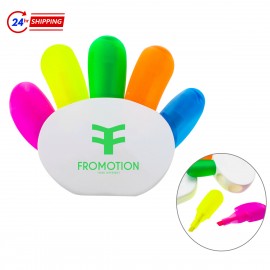 Logo Branded Hand-shaped Five Color Highlighter
