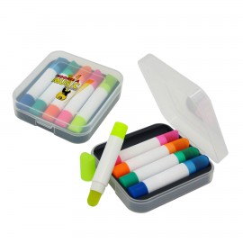 Logo Branded 5 Color Set Twist Wax Highlighter with Case
