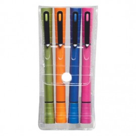 Double Pen/Highlighter 4pc Gift Pack (Specify Colo with Logo  Double Pen/Highlighter 4pc Gift Pack (Specify Colo with Logo