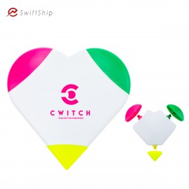 Customized Heart-shaped Three-color Highlighter (Economy Shipping)