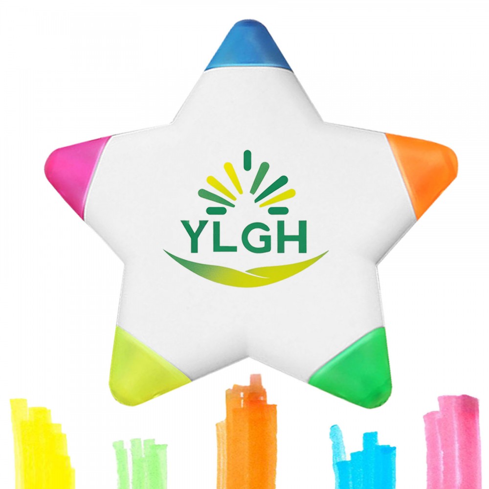 Cute Star 5 Colors Highlighter with Logo