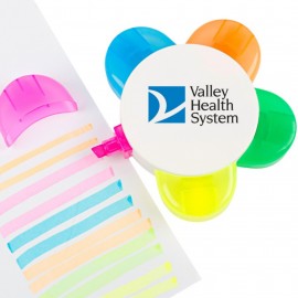 Logo Branded Five Color Petal Shaped Highlighters