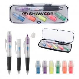 Custom Tri-Color Pen and Highlighter Set