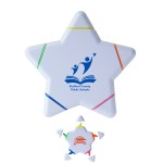 Logo Branded Multi-Color Star Highlighter - Star Highlighter - 5 Color
