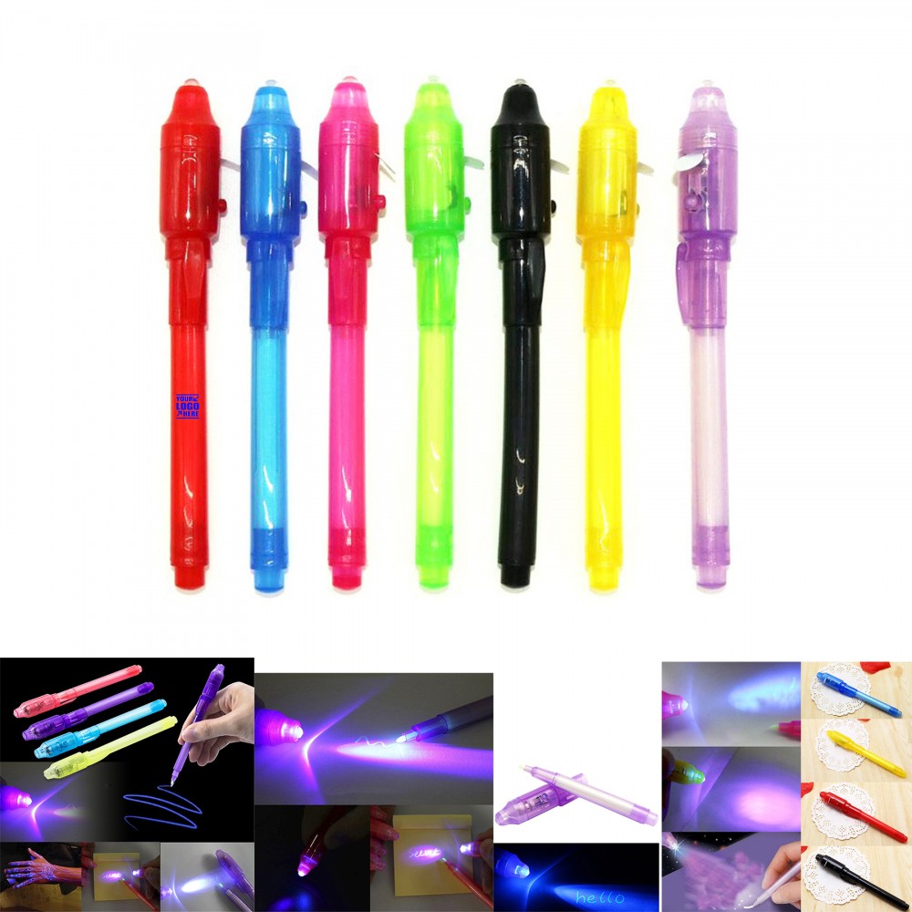 Invisible Ink Pen with UV Led Light Logo Printed Invisible Ink Pen with UV Led Light Logo Printed
