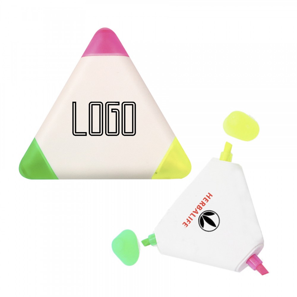 Triangular 3 Color Highlighter with Logo Triangular 3 Color Highlighter with Logo